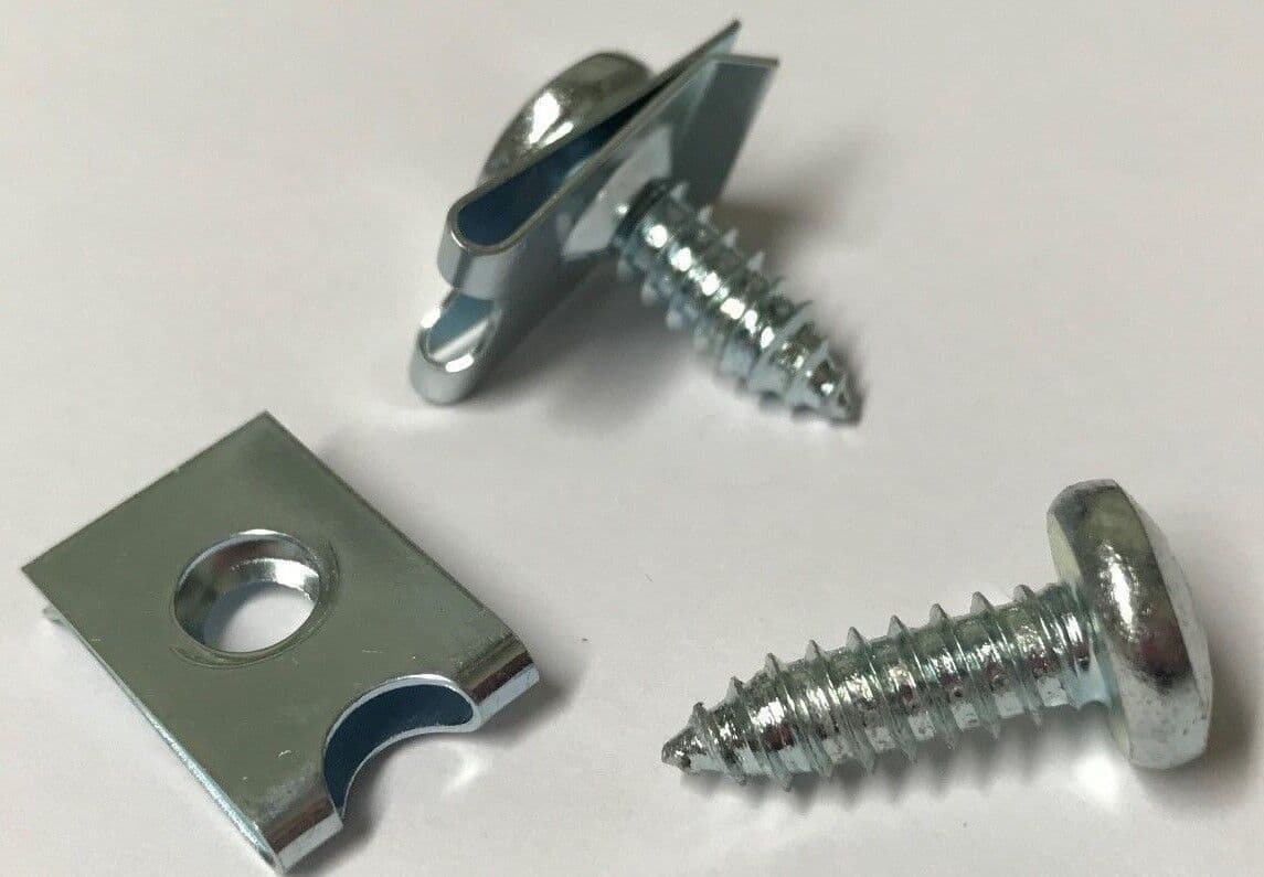 10x No.6 19mm 3/4" Steel Pozi Pan Self Tapping Screw & M6 Speed U Nut Set Kit