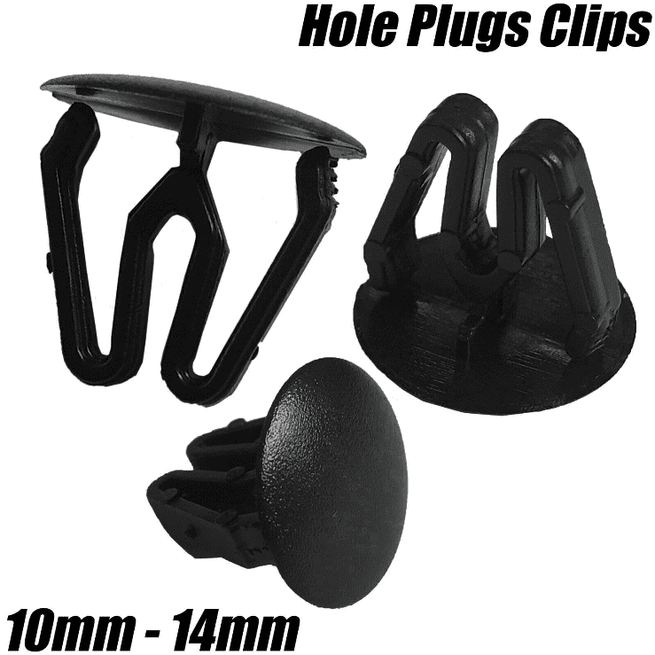 10x Paintless Dent Removal Hole Plugs Blanking Grommet Clips Black 10mm-14mm