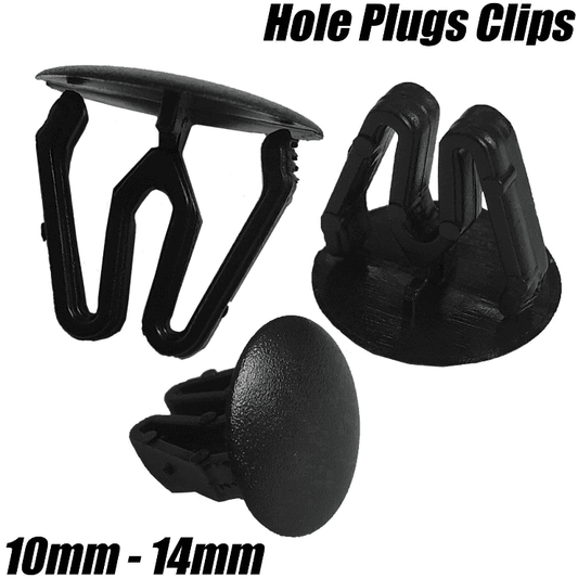 10x Paintless Dent Removal Hole Plugs Blanking Grommet Clips Black 10mm-14mm