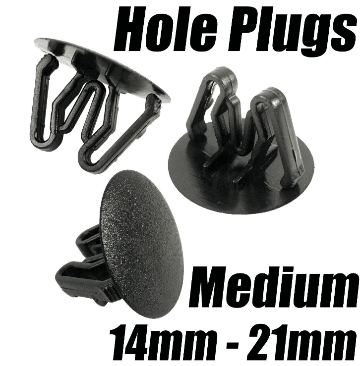 10x Paintless Dent Removal Hole Plugs Blanking Grommet Clips Black 14mm-21mm M