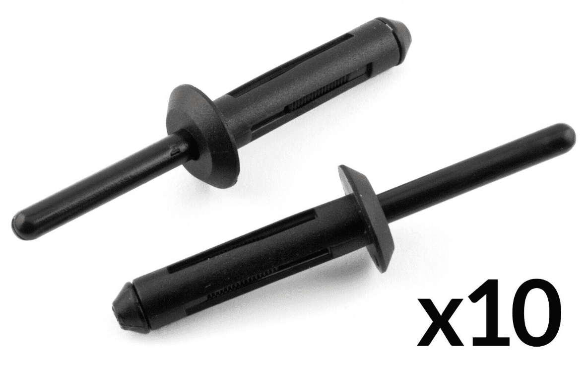 10x Panel Clip Black Plastic Blind Pop Rivet Fastener 6mm for Ford GM Chrysler
