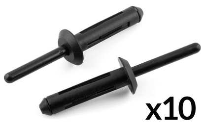 10x Panel Clip Black Plastic Blind Pop Rivet Fastener 6mm for Ford GM Chrysler