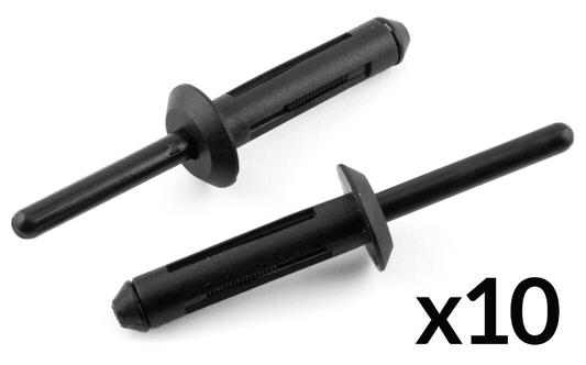 10x Panel Clip Black Plastic Blind Pop Rivet Fastener 6mm for Ford GM Chrysler