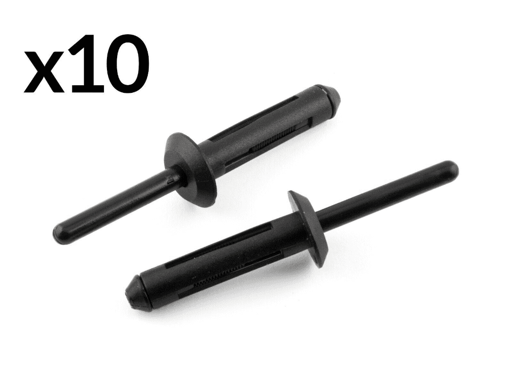 10x Panel Clip Black Plastic Blind Pop Rivet Fastener 6mm for Ford GM Chrysler