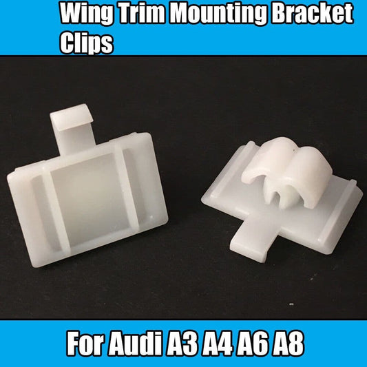 10x Plastic Wing Trim Mounting Bracket Clips for Audi A3 A4 A6 A8