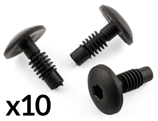 10x Rear Bumper Clips for Renault Megane Kangoo Black Plastic Push Type Rivet