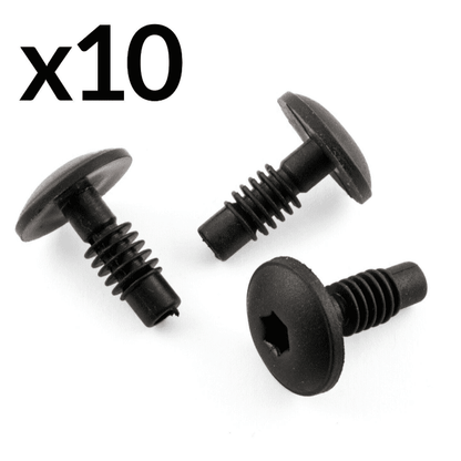 10x Rear Bumper Clips for Renault Megane Kangoo Black Plastic Push Type Rivet