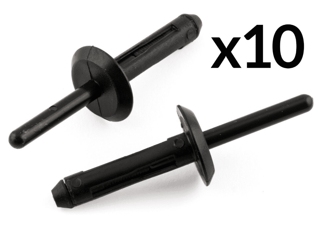 10x Rivet Trim Fastener Mounting Clips Black Plastic for Chrysler Ford GM Jeep