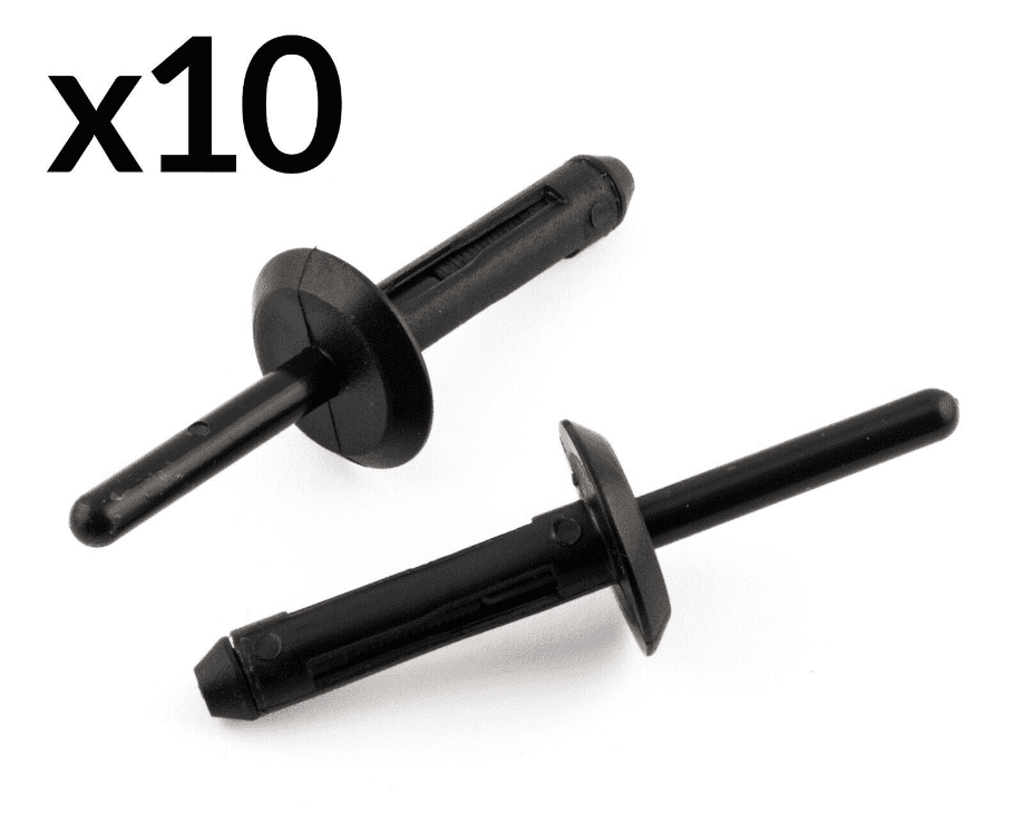 10x Rivet Trim Fastener Mounting Clips Black Plastic for Chrysler Ford GM Jeep