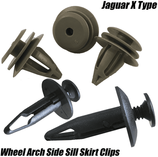 10x Side Skirt Sill Wheel Arch Moulding Clips for Jaguar X-Type Trim Plastic 5+5