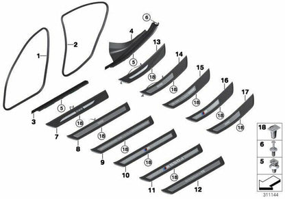 10x Sill Kick Plate Trim Clips for BMW 3 5 7 Series E30 E32 E34 E36 E38 E39 E46
