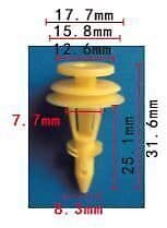 10x Tailgate Door Card Yellow Push Pin Clips Trim for Jeep Grand Cherokee Zj