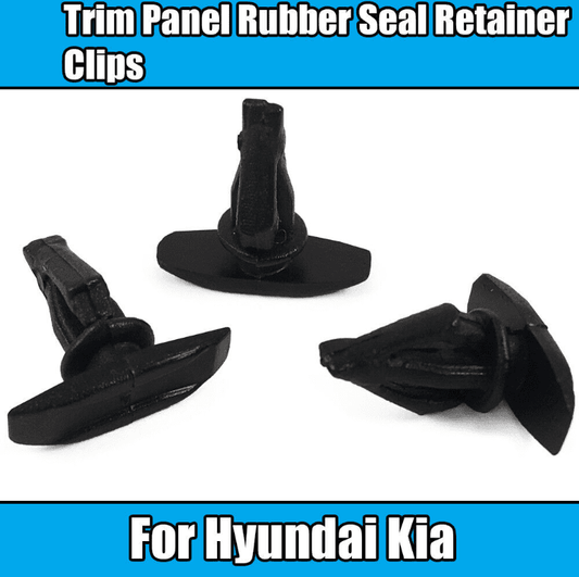 10x Trim Clip for Panel Rubber Seal Retainers for Hyundai Kia Door Black Plastic