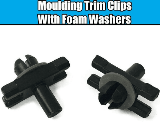 10x Trim Clips for BMW W/ Washers for Chrome & Plastic Mouldings Black Plastic