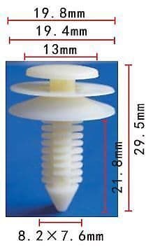 10x Trim Clips for Ford 389144-S Door Panel Retainer Fasteners White Plastic