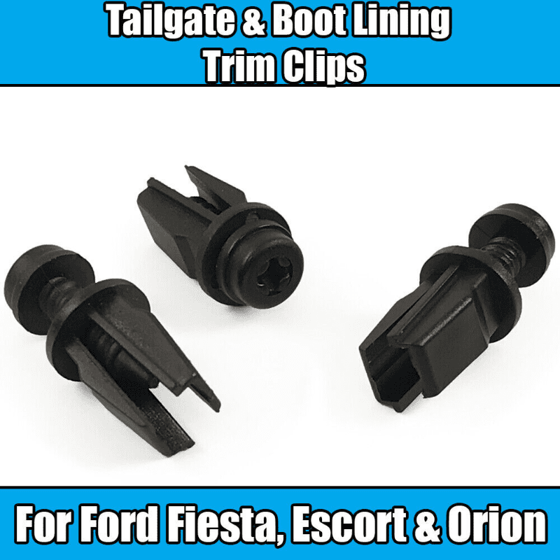 10x Trim Clips for Ford Orion Escort Fiesta Tailgate Boot Clips Black Plastic