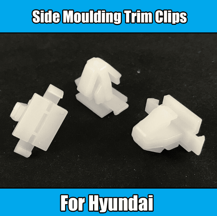 10x Trim Clips for Hyundai Exterior Body Side Moulding Fasteners White Plastic