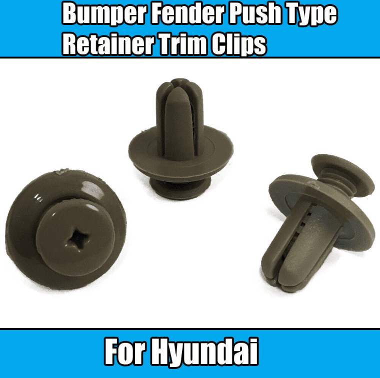 10x Trim Clips for Hyundai Nylon Plastic Beige Bumper Fender Push Type Retainer