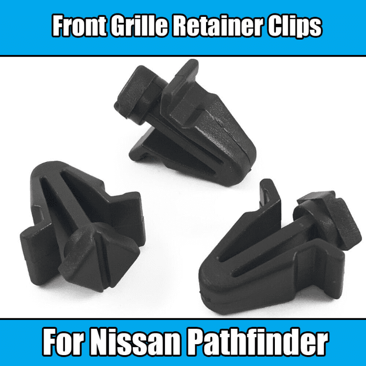 10x Trim Clips for Nissan Pathfinder Grill Grille Front Radiator Grey Plastic