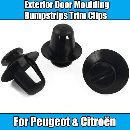 10x Trim Clips for Peugeot Exterior Door Moulding Bumpstrips Clips Black Plastic
