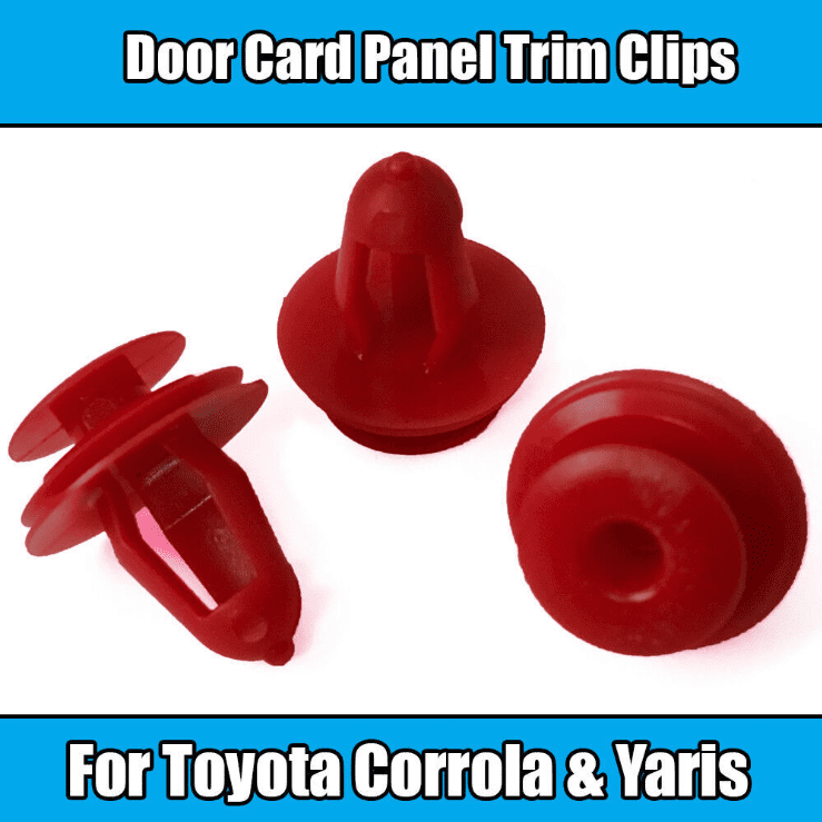 10x Trim Clips for Toyota Corrola Yaris Door Card Panel Trim Clips Red Plastic