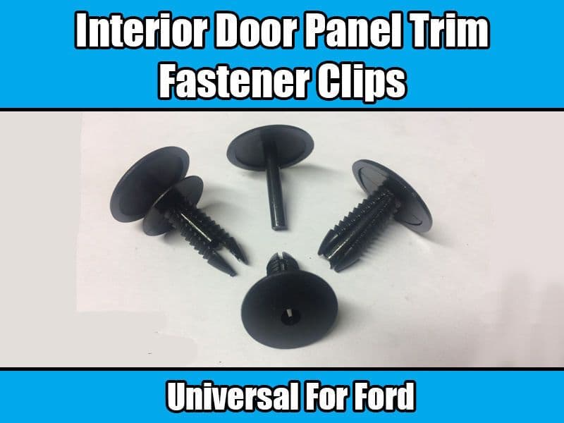10x Universal Clips for Ford Door Panel Fixing Trim Black Plastic E866076Sfan