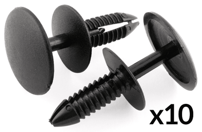 10x Universal Clips for Ford Door Panel Fixing Trim Black Plastic E866076Sfan