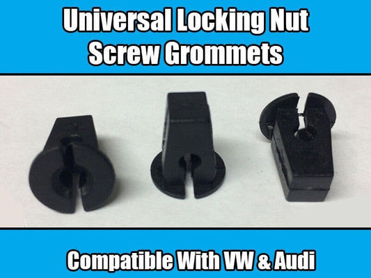 10x Universal Locking Nuts for VW & Audi Screw Grommets Black Plastic 867809966