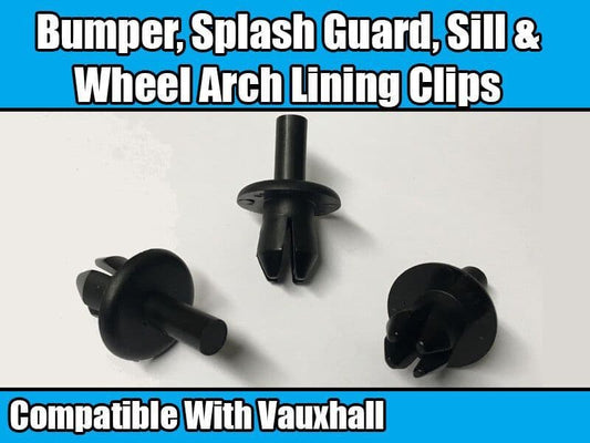 10x Vauxhall Wing Splashguard Panel Retaining Clip Black Plastic