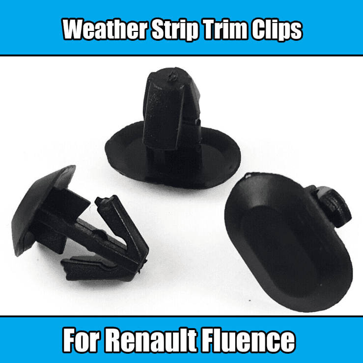 10x Weather Strip Trim Clips Small Rubber Insert Holding for Renault Fluence
