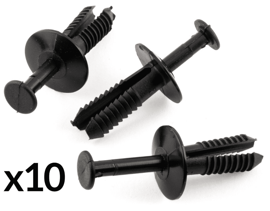 10x Wheel Arch Bumper Black Plastic Clip Retaining Panel 6mm Fascia for Vauxhall