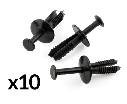 10x Wheel Arch Bumper Black Plastic Clip Retaining Panel 6mm Fascia for Vauxhall