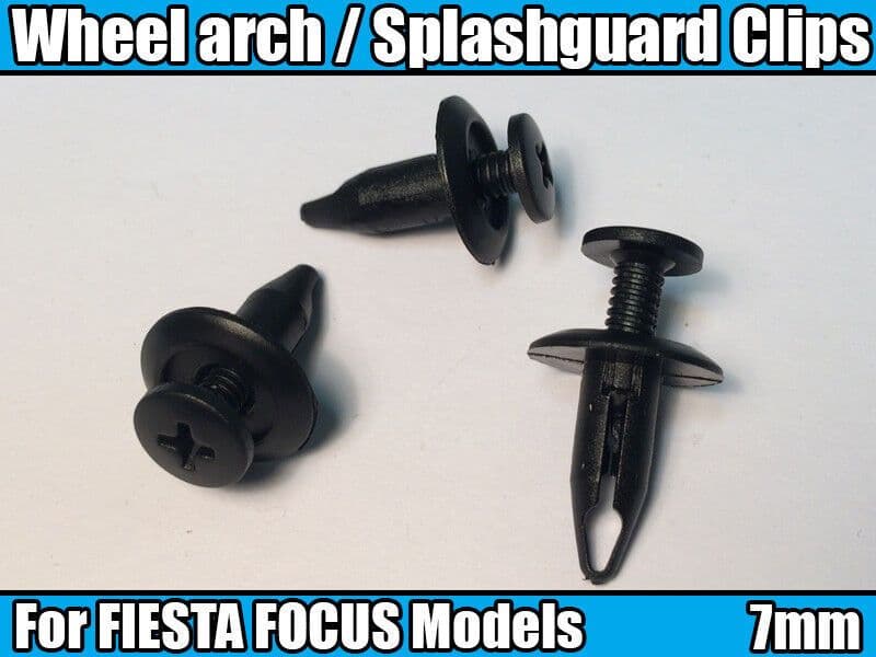 10x Wheel Arch Lining Clips for Ford Fiesta Focus Splashguard Trim 7mm Black