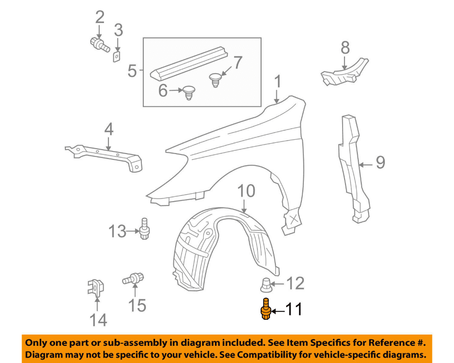 10x Wheel Arch Splash Guard Under Tray Shield Screws for Toyota 90159A0010