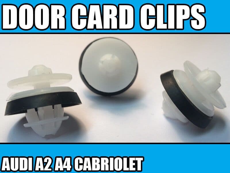 10x  White Plastic Clips for Audi A2 A4 Convertible Door Card Panel