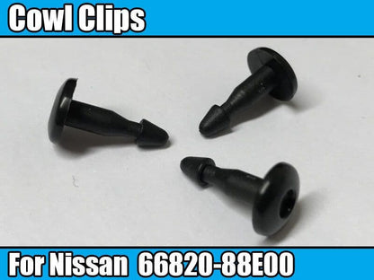 10x Windscreen Cowl Pin Retainer Trim Clips for Nissan Maxima 1990-  66820-88E00