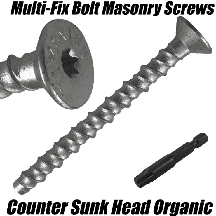 10x75mm 3" Timco Masonry Countersunk Multi-Fix Bolt