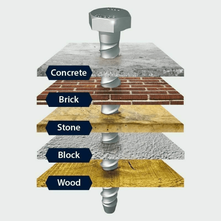 10x75mm 3" Timco Masonry Countersunk Multi-Fix Bolt