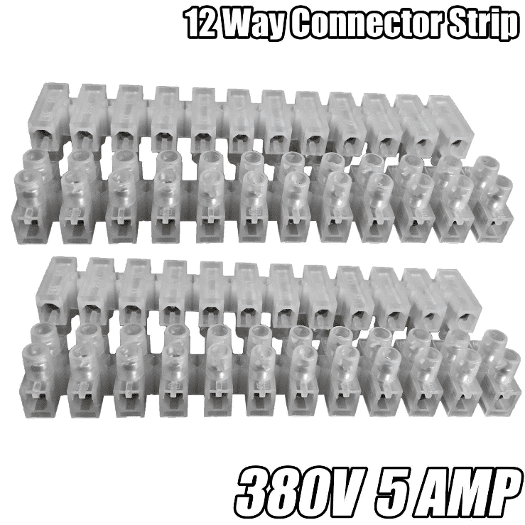 12 Way Connector Strip Choc Block Terminal 5 Amp Electrical Connection Flat Head