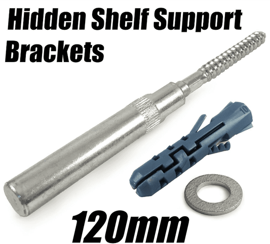 120mm Concealed Hidden Shelf Support Brackets Fixing Mounting Floating Shelves