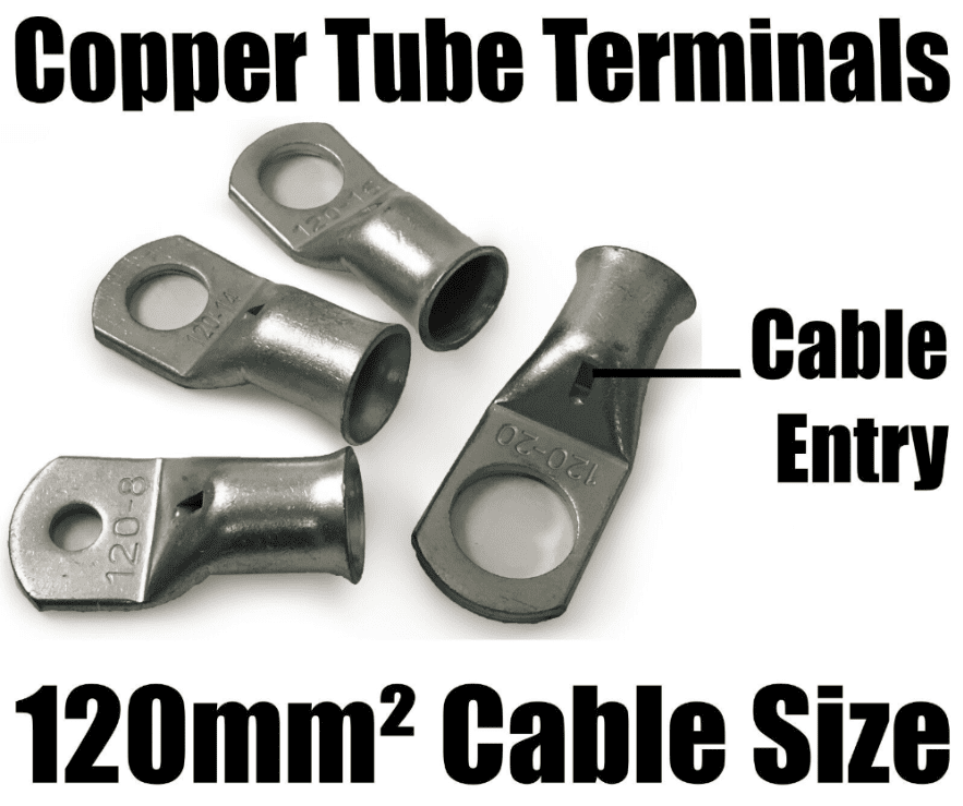 120mm&sup2;  Cable Copper Tube Terminals Battery Welding Solder Lug Ring Crimp Eyelets