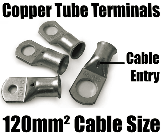 120mm&sup2;  Cable Copper Tube Terminals Battery Welding Solder Lug Ring Crimp Eyelets