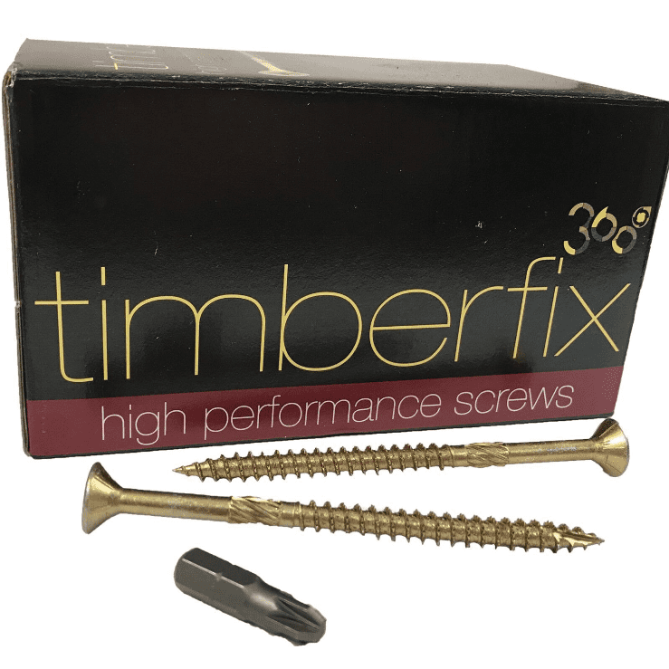 12G 6.0mmx100mm Premium Cutter Thread Wood Screws Pozi Csk Timberfix 360 Gold