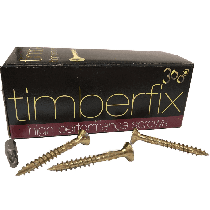 12G 6.0mmx50mm Premium Cutter Thread Wood Screws Pozi Csk Timberfix 360 Gold
