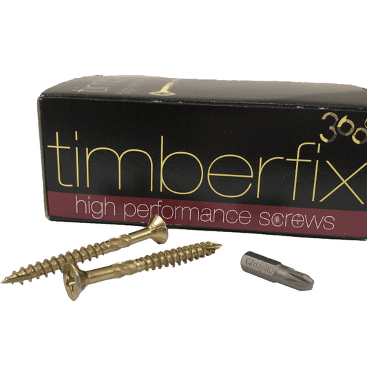 12G 6.0mmx60mm Premium Cutter Thread Wood Screws Pozi Csk Timberfix 360 Gold