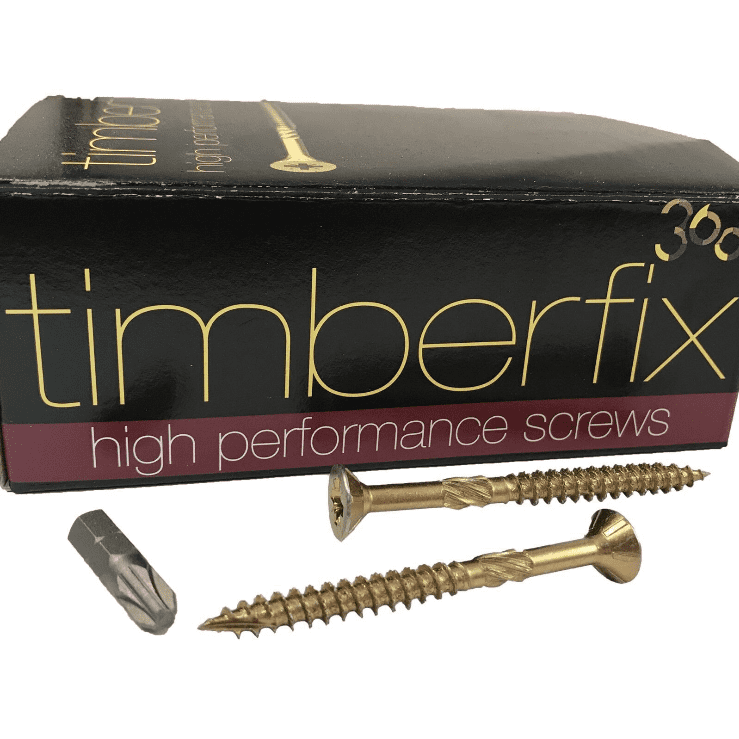 12G 6.0mmx80mm Premium Cutter Thread Wood Screws Pozi Csk Timberfix 360 Gold