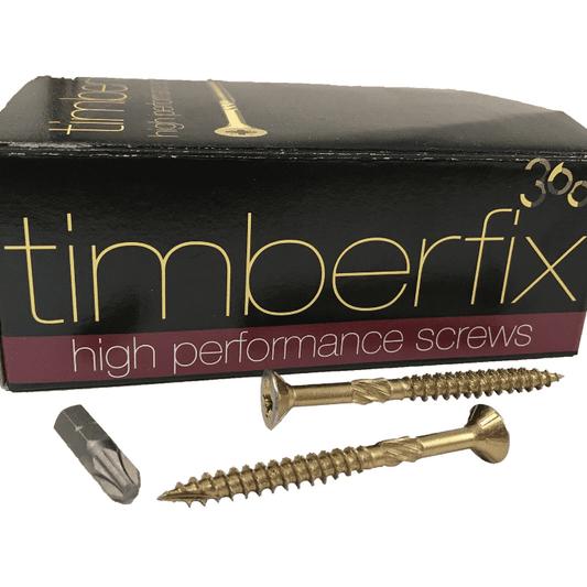 12G 6.0mmx80mm Premium Cutter Thread Wood Screws Pozi Csk Timberfix 360 Gold