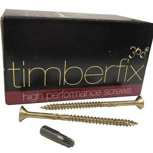 12G 6.0mmx90mm Premium Cutter Thread Wood Screws Pozi Csk Timberfix 360 Gold