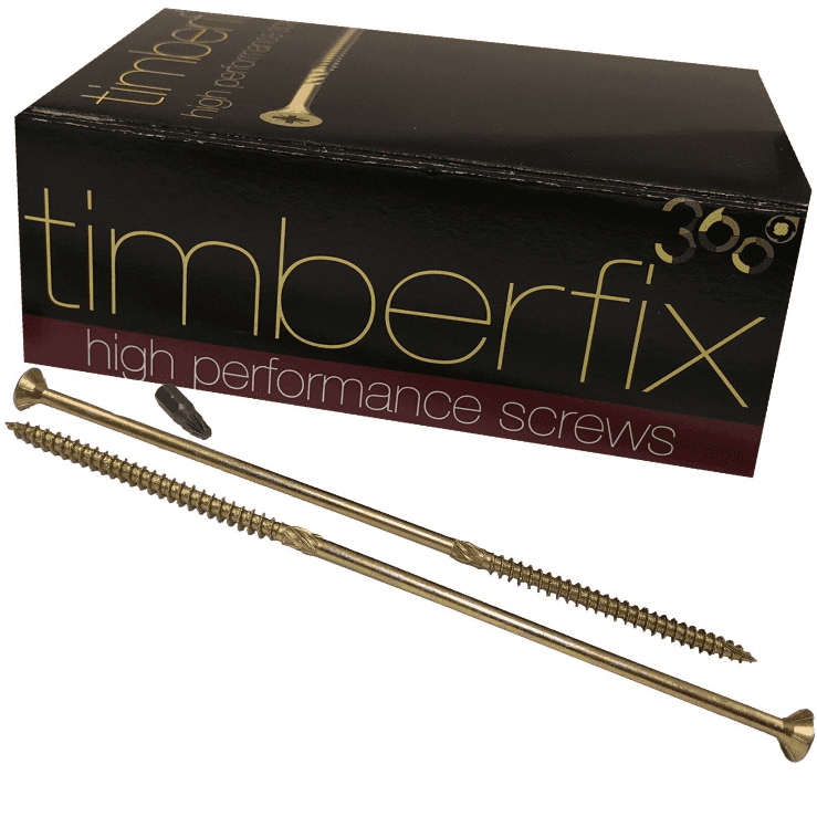 12G 8" 6.0mmx200mm Premium Cutter Thread Wood Screws Pozi Csk Timberfix 360