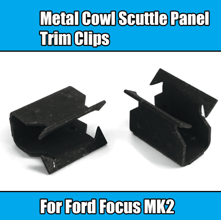 12X Metal Clamps for Ford Focus Mk2 Cowl Scuttle Panel Trim Clips Black Metal